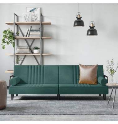  Sofa-lova su porankiais, tamsiai žalios spalvos, aksomas - Sofos, sofos-lovos - 1