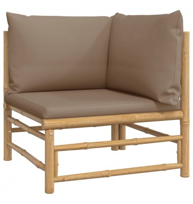  Sodo komplektas su taupe pagalvėlėmis, 6 dalių, bambukas - Lauko baldų komplektai - 4