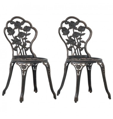  Bistro kėdės, 2vnt., bronzinės spalvos, lietas aliuminis - Lauko kėdės - 1