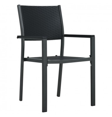  Sodo kėdės, 2vnt., juodos spalvos, plastikas, ratano imitacija - Lauko kėdės - 2