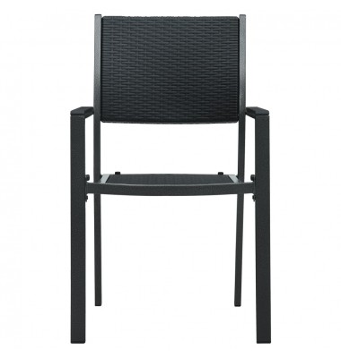  Sodo kėdės, 2vnt., juodos spalvos, plastikas, ratano imitacija - Lauko kėdės - 3