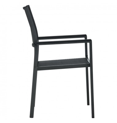  Sodo kėdės, 2vnt., juodos spalvos, plastikas, ratano imitacija - Lauko kėdės - 4