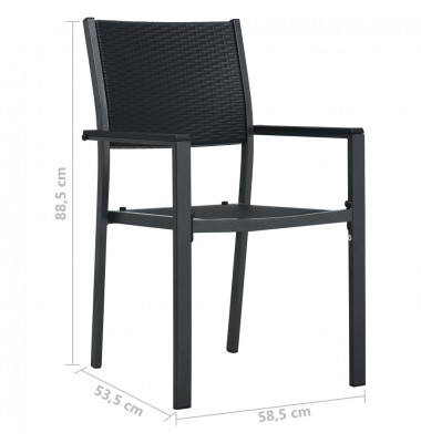  Sodo kėdės, 2vnt., juodos spalvos, plastikas, ratano imitacija - Lauko kėdės - 9