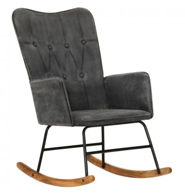  Supama kėdė, juodos spalvos, drobė, vintažinio dizaino - Supamos kėdės - 1