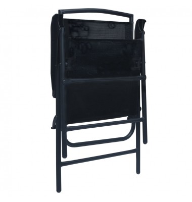  Sulankstomos sodo kėdės, 2vnt., juodos spalvos, tekstilenas - Lauko kėdės - 6
