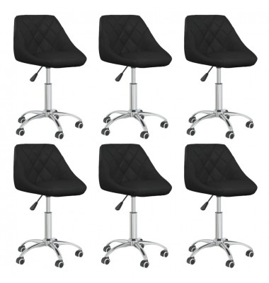  Pasukamos valgomojo kėdės, 6vnt., juodos spalvos, dirbtinė oda - Valgomojo Kėdės - 1