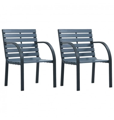  Sodo kėdės, 2vnt., pilkos spalvos, mediena - Lauko kėdės - 1