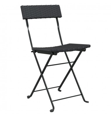  Sulankstomos bistro kėdės, 2vnt., juodos, poliratanas/plienas - Lauko kėdės - 3