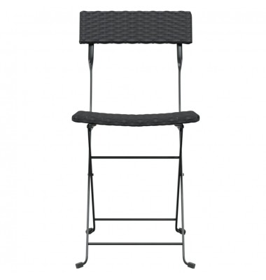  Sulankstomos bistro kėdės, 2vnt., juodos, poliratanas/plienas - Lauko kėdės - 4