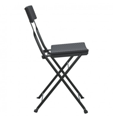  Sulankstomos bistro kėdės, 2vnt., juodos, poliratanas/plienas - Lauko kėdės - 5