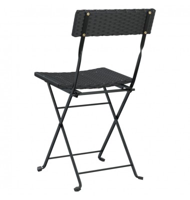  Sulankstomos bistro kėdės, 2vnt., juodos, poliratanas/plienas - Lauko kėdės - 6