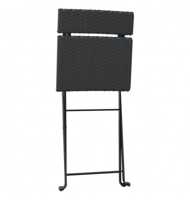  Sulankstomos bistro kėdės, 2vnt., juodos, poliratanas/plienas - Lauko kėdės - 7