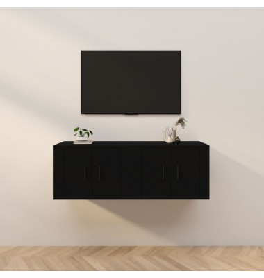  Sieninės televizoriaus spintelės, 2vnt., juodos, 57x34,5x40cm - TV spintelės - 1