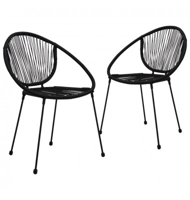  Sodo kėdės, 2vnt., juodos spalvos, PVC ratanas - Lauko kėdės - 1