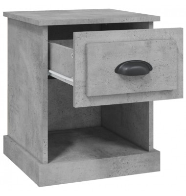 Naktinės spintelės, 2vnt., betono pilkos, 39x39x47,5cm, mediena - Naktinės spintelės - 7