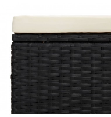  Otomanė-suoliukas su pagalvėle, juoda, 110x30x40cm, poliratanas - Lauko suolai, suoliukai - 7