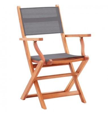  Sodo kėdės, 2vnt., pilkos, eukalipto masyvas ir tekstilenas - Lauko kėdės - 2