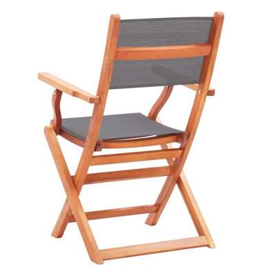  Sodo kėdės, 2vnt., pilkos, eukalipto masyvas ir tekstilenas - Lauko kėdės - 5