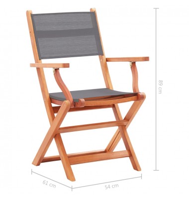 Sodo kėdės, 2vnt., pilkos, eukalipto masyvas ir tekstilenas - Lauko kėdės - 9
