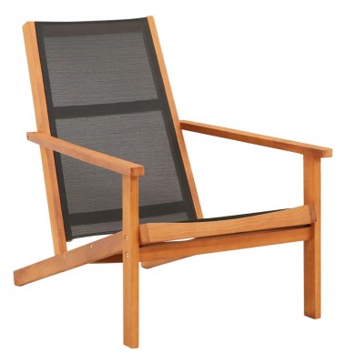  Sodo poilsio kėdė, juoda, eukalipto masyvas ir tekstilenas - Lauko kėdės - 1