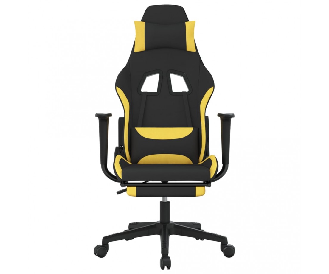  Žaidimų kėdė su pakoja, juodos ir geltonos spalvos, audinys - Žaidimų kėdės - 3