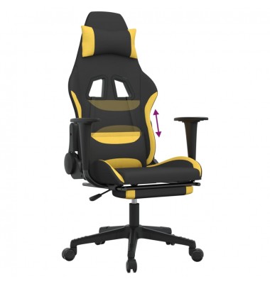  Žaidimų kėdė su pakoja, juodos ir geltonos spalvos, audinys - Žaidimų kėdės - 8