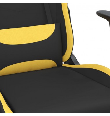  Žaidimų kėdė su pakoja, juodos ir geltonos spalvos, audinys - Žaidimų kėdės - 9