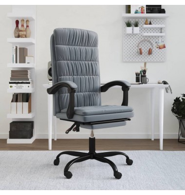  Atlošiama biuro kėdė, tamsiai pilkos spalvos, aksomas - Biuro kėdės - 1