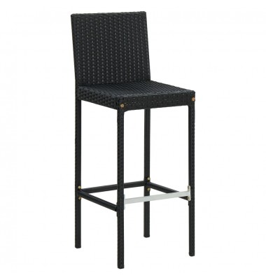  Baro taburetės su pagalvėlėmis, 6vnt., juodos, poliratanas - Baro kėdės - 4