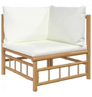  Sodo komplektas su kreminėmis pagalvėlėmis, 6 dalių, bambukas - Lauko baldų komplektai - 4