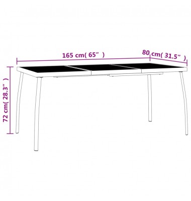  Sodo stalas, antracito, 165x80x72cm, plienas, tinklelis - Lauko stalai, staliukai - 7
