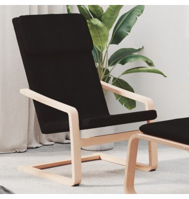  Poilsio kėdė, juodos spalvos, audinys - Foteliai, krėslai - 1