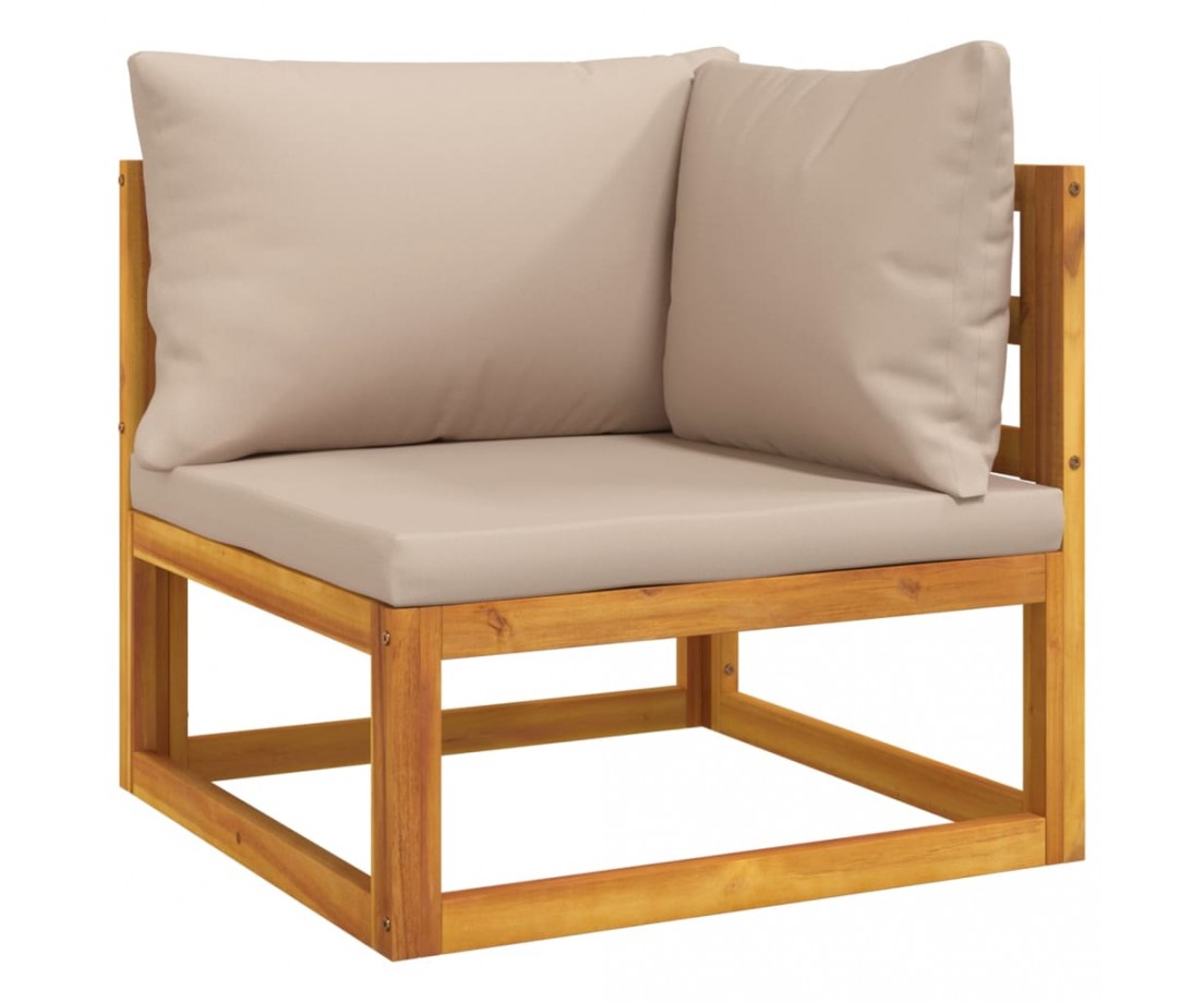  Sodo komplektas su taupe spalvos pagalvėlėmis, 6 dalių, mediena - Lauko baldų komplektai - 4