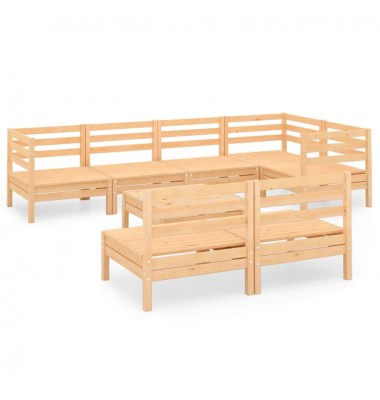  Sodo poilsio baldų komplektas, 8 dalių, pušies medienos masyvas - Lauko baldų komplektai - 2