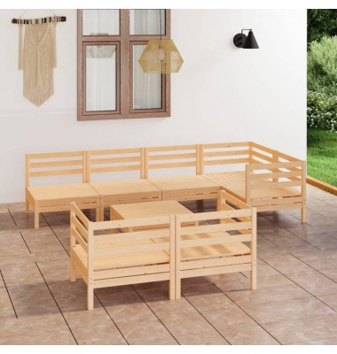  Sodo poilsio baldų komplektas, 8 dalių, pušies medienos masyvas - Lauko baldų komplektai - 1