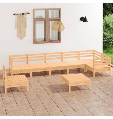  Sodo poilsio baldų komplektas, 8 dalių, pušies medienos masyvas - Lauko baldų komplektai - 1
