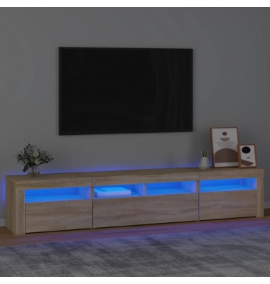  Televizoriaus spintelė su LED apšvietimu, ąžuolo, 210x35x40cm - TV spintelės - 1