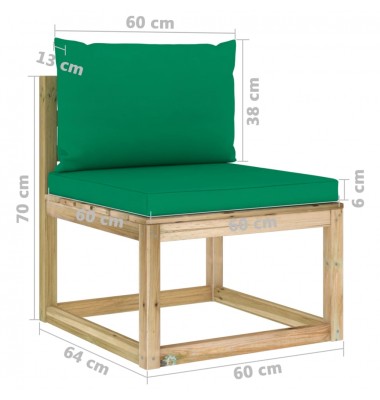  Sodo komplektas su pagalvėlėmis, 10 dalių, impregnuota mediena - Lauko baldų komplektai - 9