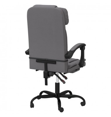  Atlošiama biuro kėdė, pilkos spalvos, dirbtinė oda - Biuro kėdės - 5
