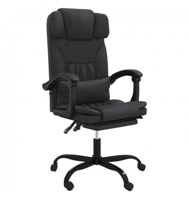  Atlošiama biuro kėdė, juodos spalvos, dirbtinė oda - Biuro kėdės - 2