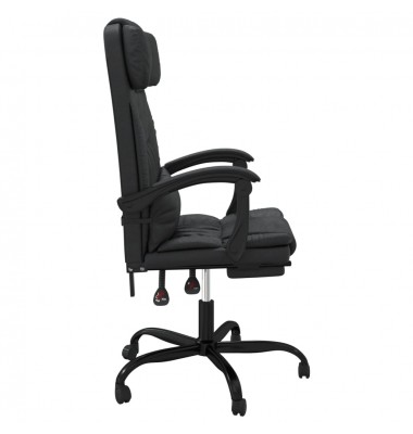  Atlošiama biuro kėdė, juodos spalvos, dirbtinė oda - Biuro kėdės - 4