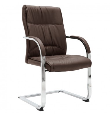  Gembinė biuro kėdė, rudos spalvos, dirbtinė oda - Biuro kėdės - 1