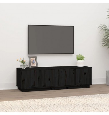  Televizoriaus spintelė, juoda, 140x40x40cm, pušies masyvas - TV spintelės - 1