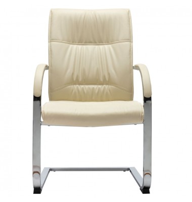  Gembinė biuro kėdė, kreminės spalvos, dirbtinė oda - Biuro kėdės - 2