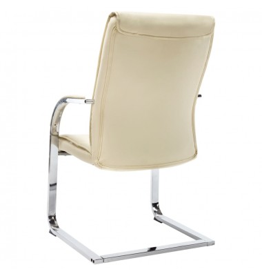  Gembinė biuro kėdė, kreminės spalvos, dirbtinė oda - Biuro kėdės - 4
