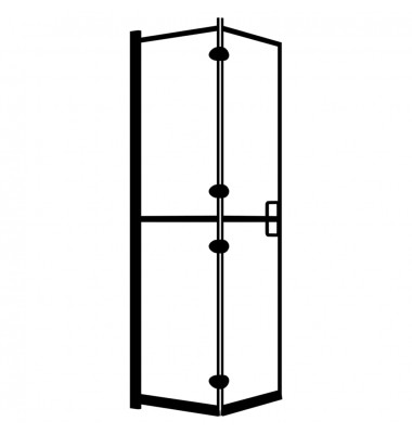  Sulankstoma dušo pertvara, juodos spalvos, 80x140cm, ESG - Dušo kabinos, durys - 2