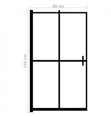  Sulankstoma dušo pertvara, juodos spalvos, 80x140cm, ESG - Dušo kabinos, durys - 7