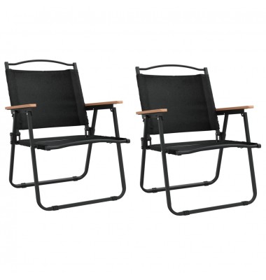  Stovyklavimo kėdės, 2vnt., juodos, 54x55x78cm, oksfordo audinys - Lauko kėdės - 2