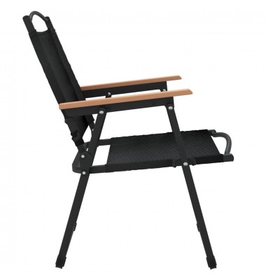  Stovyklavimo kėdės, 2vnt., juodos, 54x55x78cm, oksfordo audinys - Lauko kėdės - 5