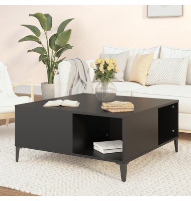  Kavos staliukas, juodos spalvos, 80x80x36,5cm, apdirbta mediena - Kavos staliukai - 1